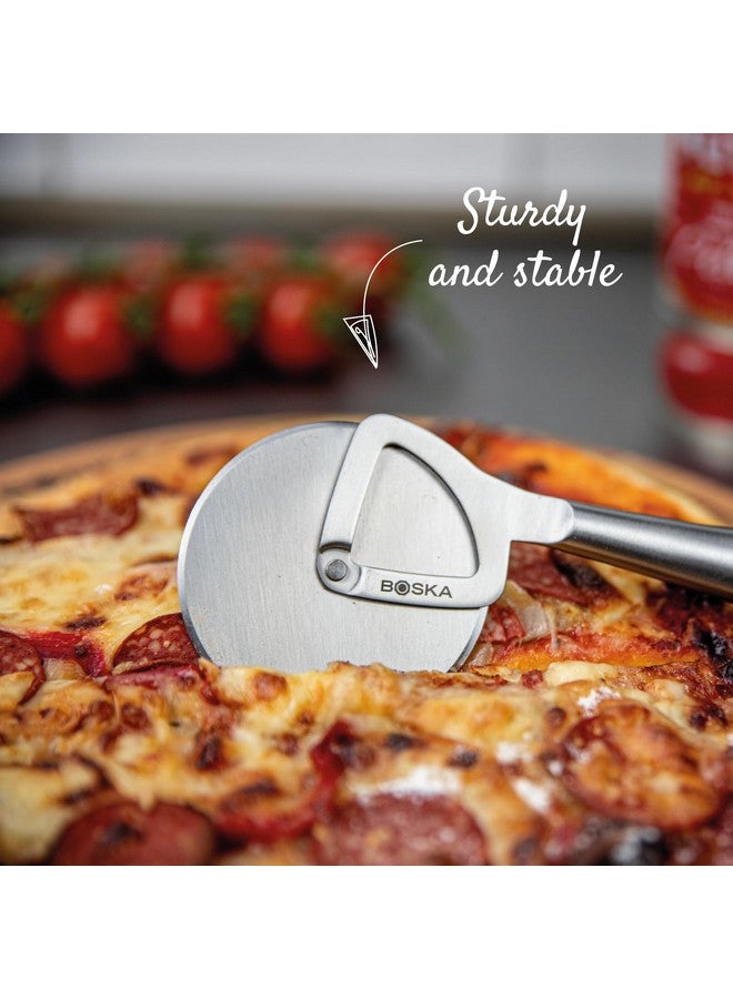 Boska Stainless Steel Pizza Cutter - Copenhagen Multifunctional Pizza Wheel Cutter - Handheld Food Slicer - Silver Non-Stick Adjustable Roller - Dishwasher Safe - For Kitchen Cooking - Image 5