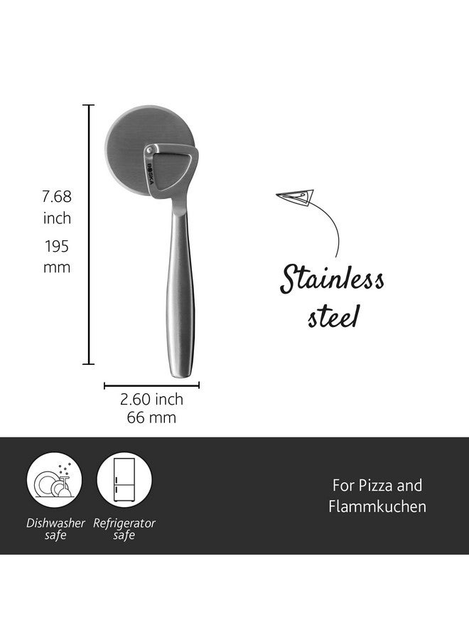 Boska Stainless Steel Pizza Cutter - Copenhagen Multifunctional Pizza Wheel Cutter - Handheld Food Slicer - Silver Non-Stick Adjustable Roller - Dishwasher Safe - For Kitchen Cooking - Image 3