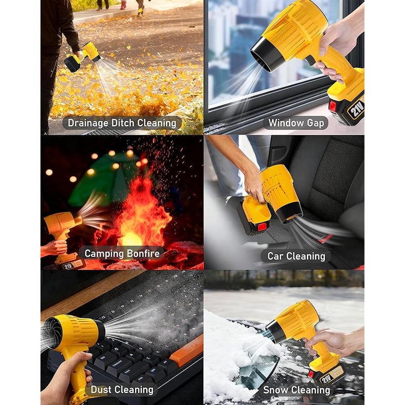 2025 Upgraded Leaf Blower Cordless, 990,000 RPM Portable Mini Turbo Jet Blowers with Battery and Charger Handheld Electric Powered Lightweight for Makita 18V Battery Lawn Car Yard Snow Patio Dust Tool - Image 3