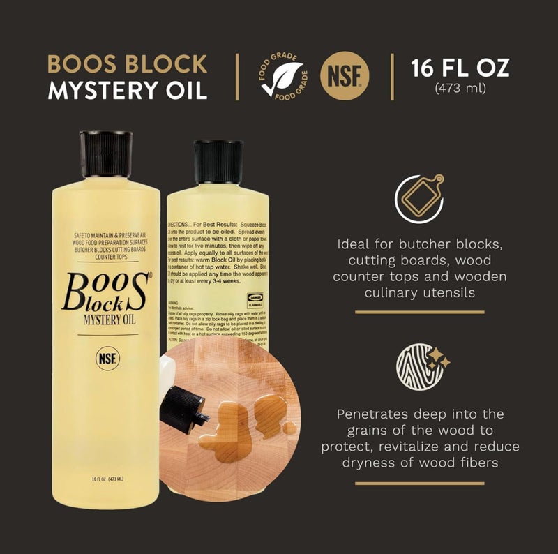 Boos Block John Boos MYSB Mystery Butcher Block Oil, 16 Ounce Bottle - Image 2