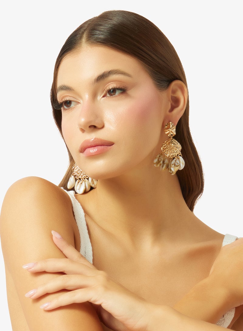 ELLA Gold Accent Drop Down Earrings - Image 3