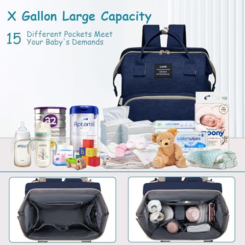 AFDLLDQM Diaper Bag Backpack, Multifunctional Baby Diaper Bag, Diaper Changing Station for Boys Girls, Large Capacity Travel Baby Bag for Mom Dad - Image 2