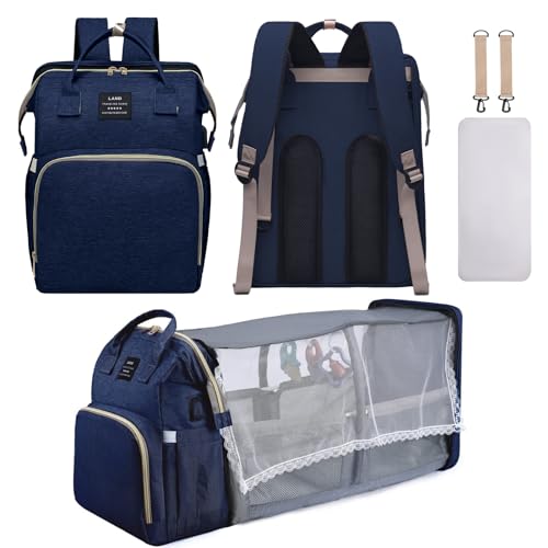 AFDLLDQM Diaper Bag Backpack, Multifunctional Baby Diaper Bag, Diaper Changing Station for Boys Girls, Large Capacity Travel Baby Bag for Mom Dad - Image 1