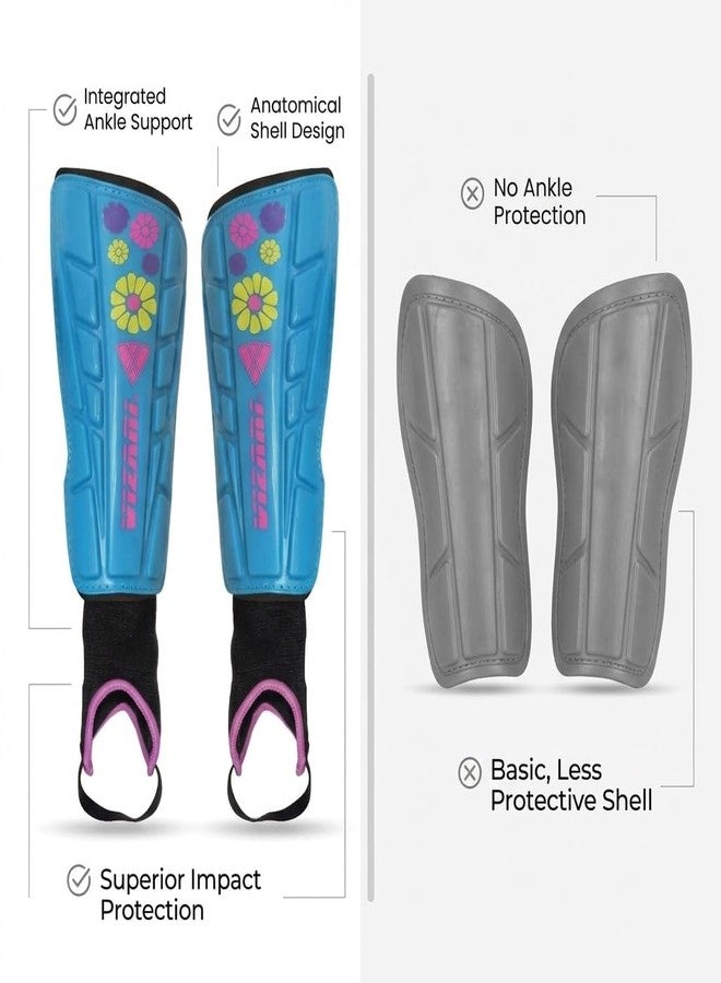 Vizari Blossom Shin Guard, Blue/Pink - Image 5