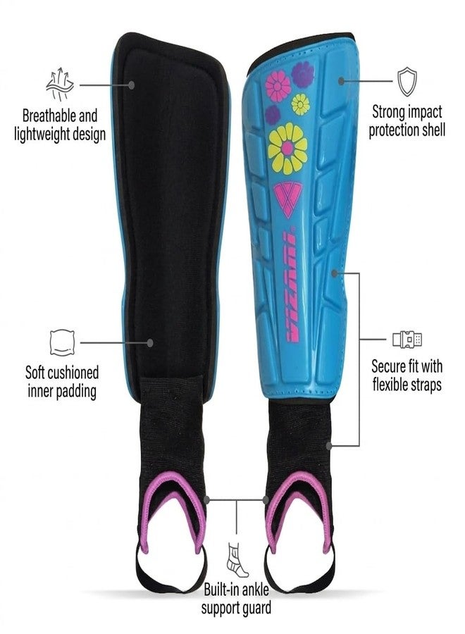 Vizari Blossom Shin Guard, Blue/Pink - Image 3
