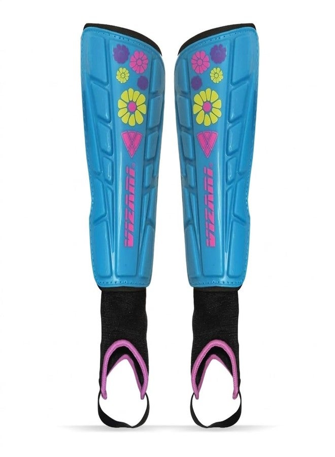 Vizari Blossom Shin Guard, Blue/Pink - Image 1