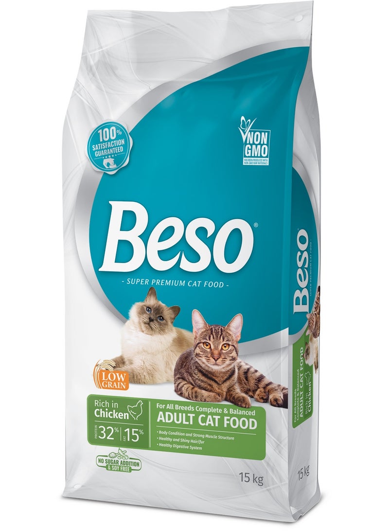 Beso Complete & Balanced Chicken Adult Dry Cat Food – 15 kg - Image 1