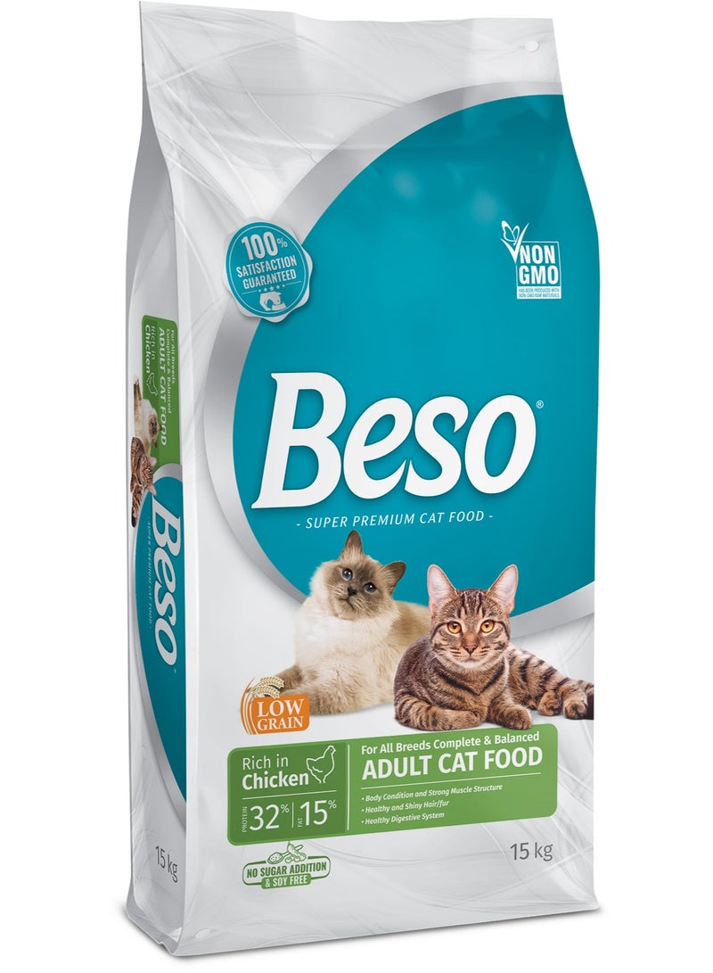 Beso Complete & Balanced Chicken Adult Dry Cat Food – 15 kg - Image 3