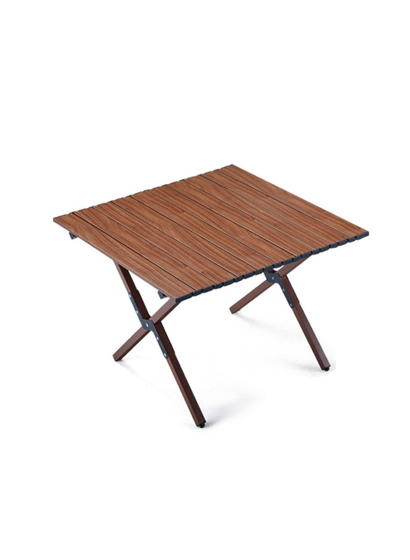 Sharpdo Simple and Portable Carbon Steel Egg Roll Table Folding Table for 1-2 People, Suitable for Camping, Seaside, and Outdoor Activities 60*60*45CM - Image 1