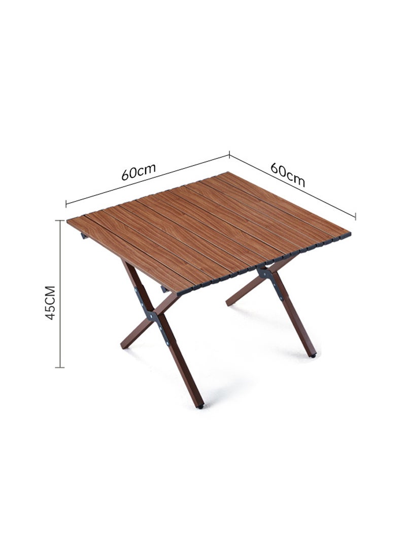 Sharpdo Simple and Portable Carbon Steel Egg Roll Table Folding Table for 1-2 People, Suitable for Camping, Seaside, and Outdoor Activities 60*60*45CM - Image 2