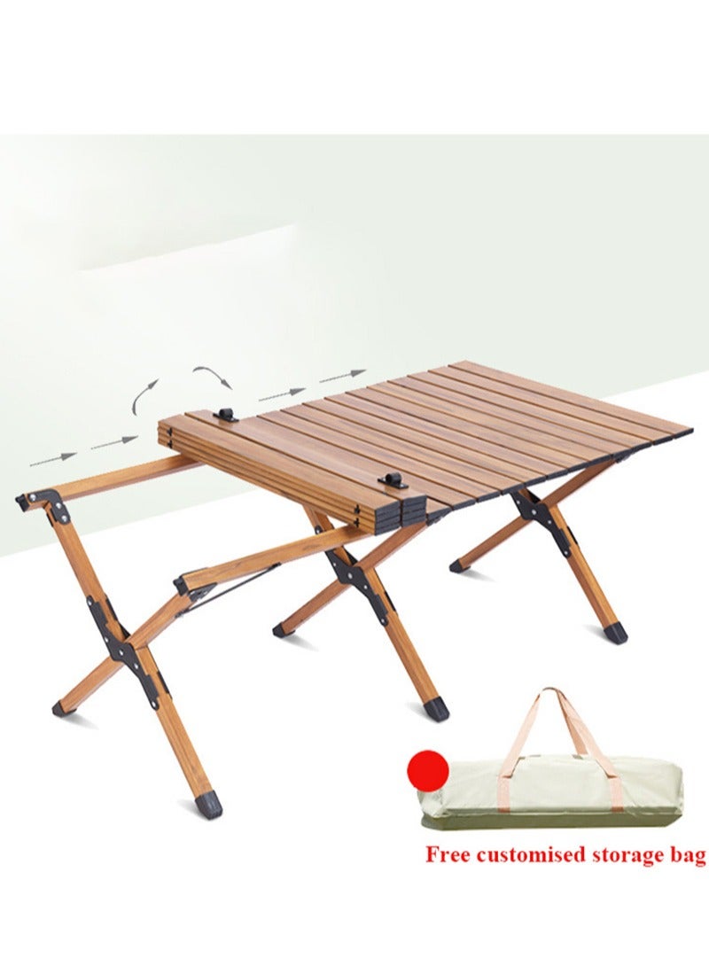 Sharpdo Simple and Portable Carbon Steel Egg Roll Table Folding Table for 1-2 People, Suitable for Camping, Seaside, and Outdoor Activities 60*60*45CM - Image 5