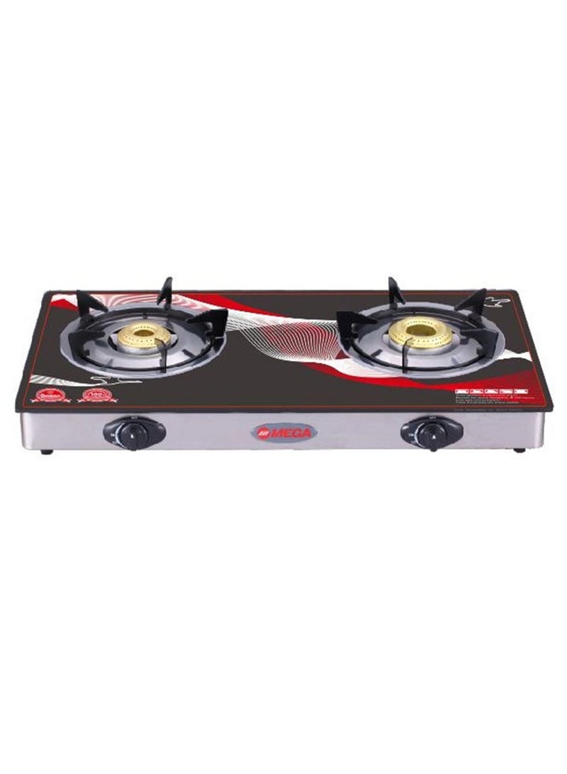 ميجا موقد غاز ميجا زجاج علوي 2 شعلة MGT-201G - Image 2