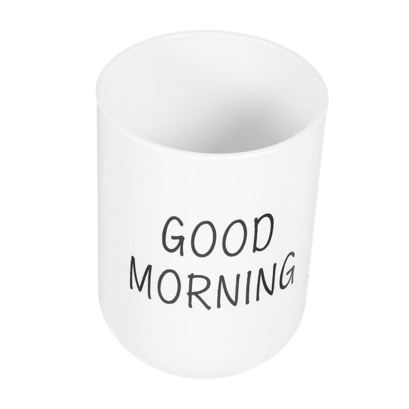 NouNona Bathroom Tumbler Cup Unbreakable Plastic Rinse Cup For Boys And Girls Makeup Brush Holder Toothbrush Organizer Reusable Drinking Suitable For Home Travel Hotels White - Image 2