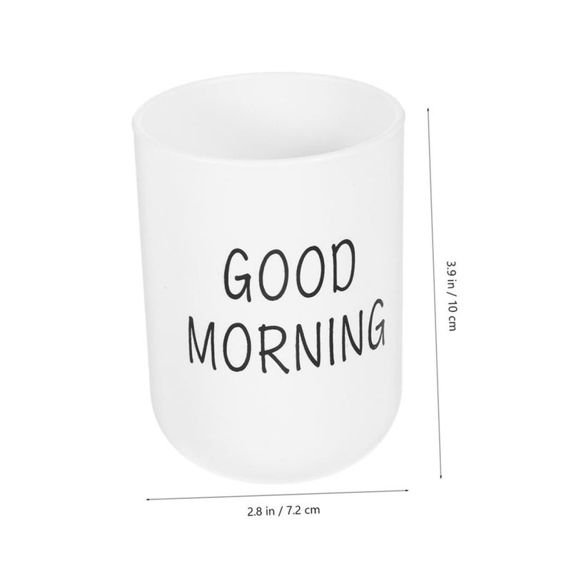 NouNona Bathroom Tumbler Cup Unbreakable Plastic Rinse Cup For Boys And Girls Makeup Brush Holder Toothbrush Organizer Reusable Drinking Suitable For Home Travel Hotels White - Image 3