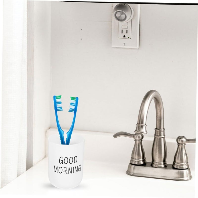 NouNona Bathroom Tumbler Cup Unbreakable Plastic Rinse Cup For Boys And Girls Makeup Brush Holder Toothbrush Organizer Reusable Drinking Suitable For Home Travel Hotels White - Image 5