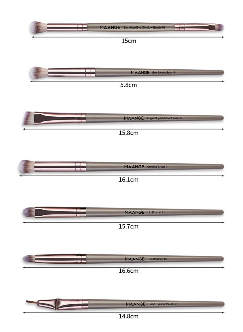 MAANGE فرش مكياج، مجموعة فرش مكياج تجميلية مكونة من 20 قطعة عالية الجودة لدمج الأساس، أحمر الخدود، خافي العيوب، ظلال العيون، شعيرات صناعية خالية من القسوة، أدوات مكياج للسفر، رمادي - Image 5