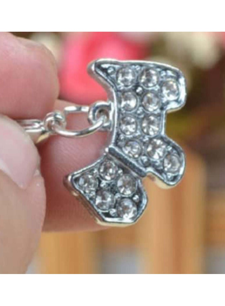 Petsary Bling Rhinestones Dog Pendant key ring, Dog collar, key chain, sparkly Diamond crystals shiny dog tags engravement (White)  - Image 3