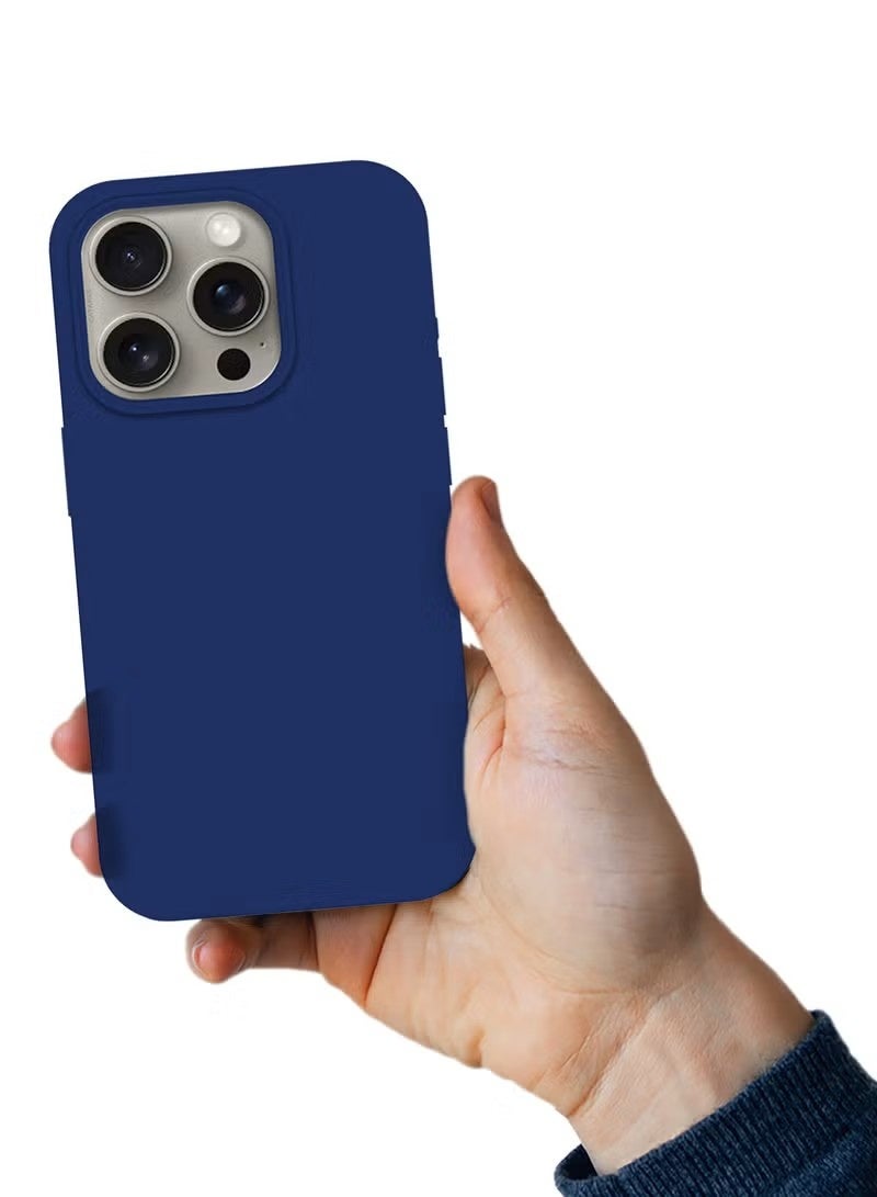 general Premium Liquid Silicone Case for iPhone 16 Pro - Soft Touch Protective Cover with Microfiber Lining - Blue - Image 3