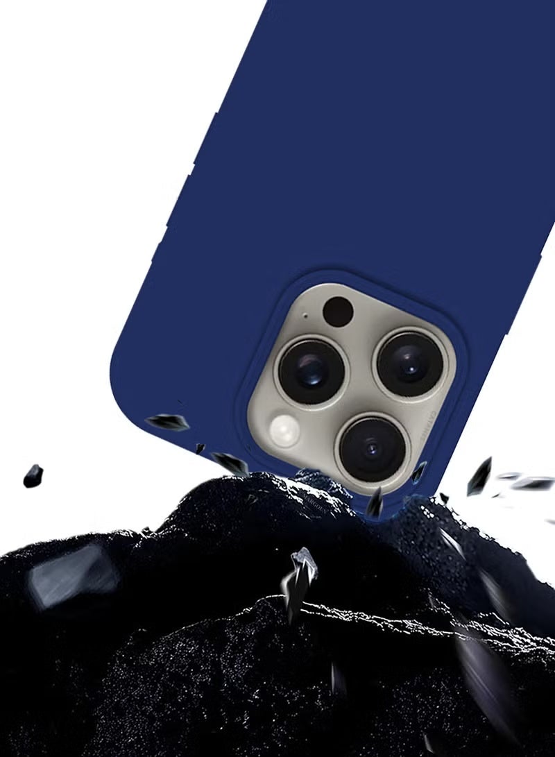 general Premium Liquid Silicone Case for iPhone 16 Pro - Soft Touch Protective Cover with Microfiber Lining - Blue - Image 4