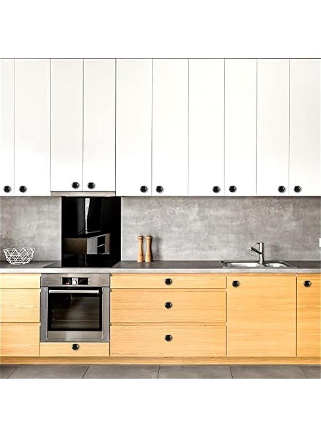 10 Pack Kitchen Cabinet Knobs, 1.2'' Matt Black Drawer Knobs Round Dresser Knobs Hardware Mushroom Cupboard Knobs Handles for Bathroom Drawer Knobs and Pulls with Mounting Screws - Image 4