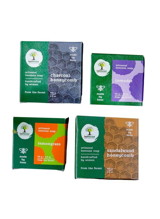 Last Forest Artisanal Handmade Natural Beeswax Soap Combo Colors Of The Earth (Pack Of 4) 350G - Image 1