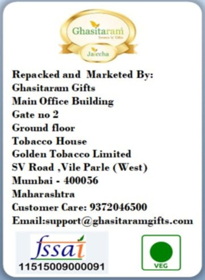 Jaiccha Ghasitaram Gifts Jaiccha Rakhi for Brother - Orange Hamper Box of Kaju Katlis, Namkeen and Dryfruit- Ohb-3 with 5 Rakhi - Image 2