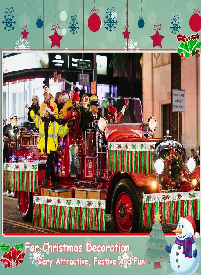ILHSTY 4 Pack 39Ft Christmas Parade Floats Foil Fringe, Each 10 ft x 15'' Red Green Silver Bells Tinsel Streamers Garland Banner Table Skirts for Christmas Trailer Car Homecoming Party (Bells 4 Pack) - Image 4