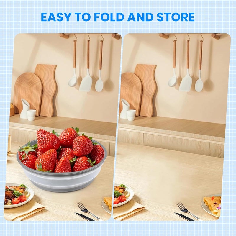 GLICPIX Microwave Cover for Food and Silicone Mat Collapsible Microwave Splatter Cover, Microwave Plate & Dish Cover with Easy Grip Handle, BPA-Free, 10.5” Cover&12.2” Mat, Dishwasher Safe (Grey) - Image 5