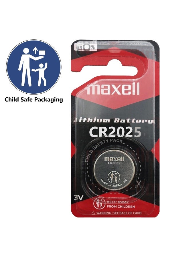 Maxell 1-Piece Maxell CR2025 Lithium 3V Japan Battery - Image 2