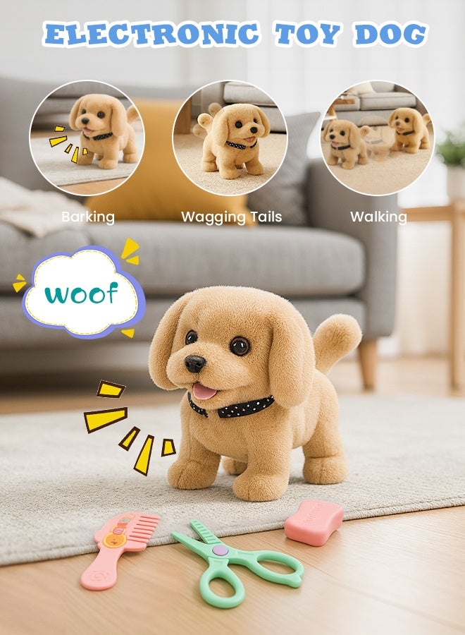 VUCATIN Stuffed Dog Robot Toy for Kids Interactive Pet Care Toys with Pet Cage Electronic Dog Grooming Toys Pretend Play Gifts for Girls Boy 3+ Years Old - Image 2