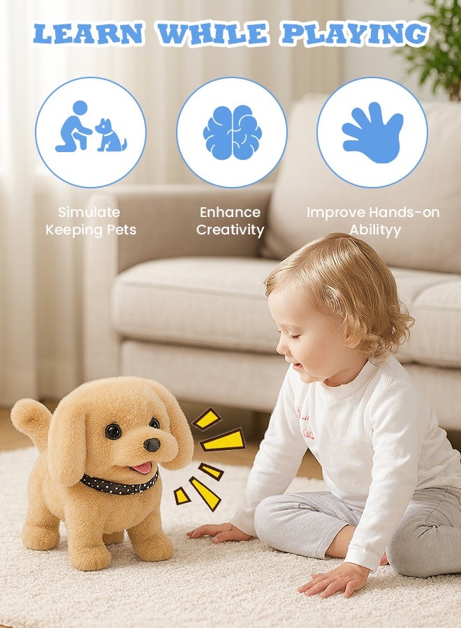 VUCATIN Stuffed Dog Robot Toy for Kids Interactive Pet Care Toys with Pet Cage Electronic Dog Grooming Toys Pretend Play Gifts for Girls Boy 3+ Years Old - Image 3