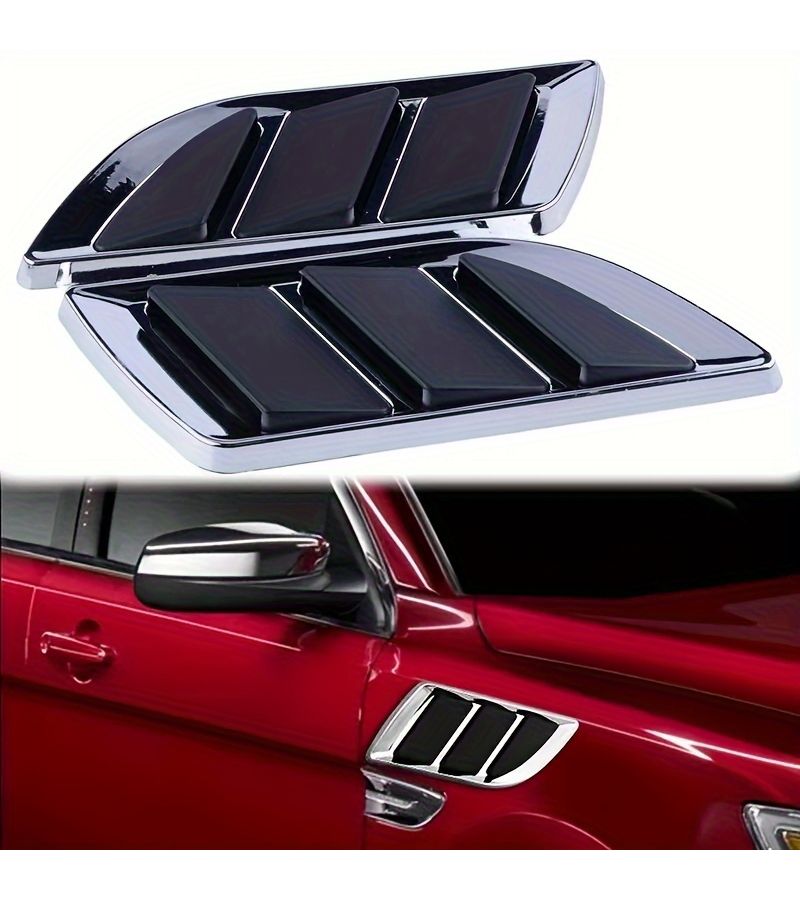 Black Shark Gills Side Fake Air Inlet Car Hood Air Outlet Modification Accessories - Image 1