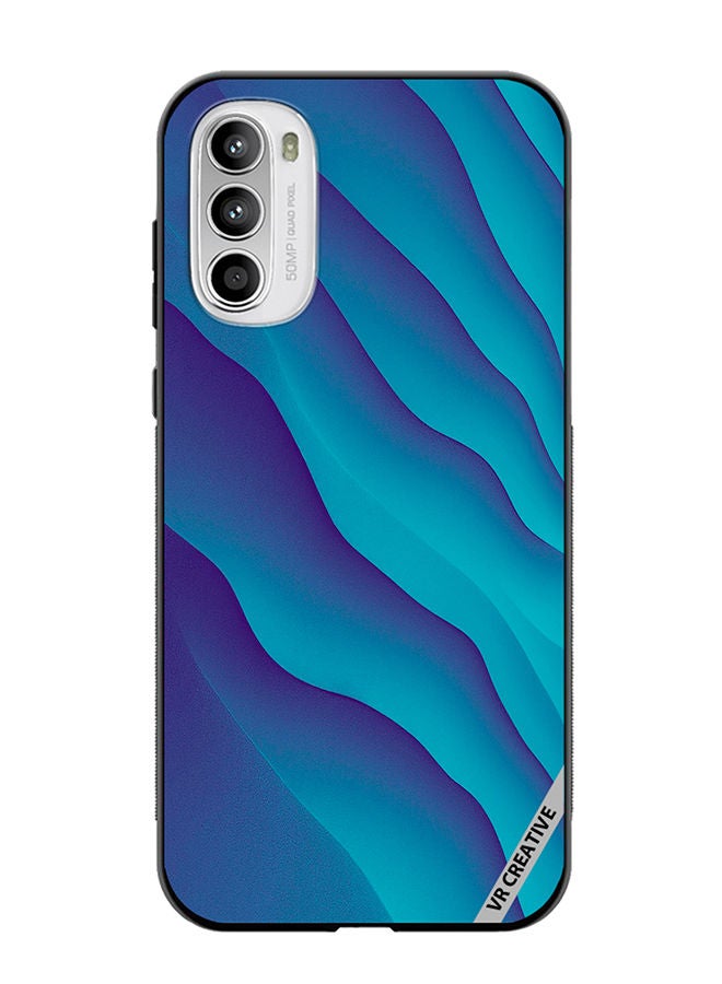 VR CREATIVE Protective Case Cover For Motorola Moto G82 Blue Abstract Design Multicolour - Image 1