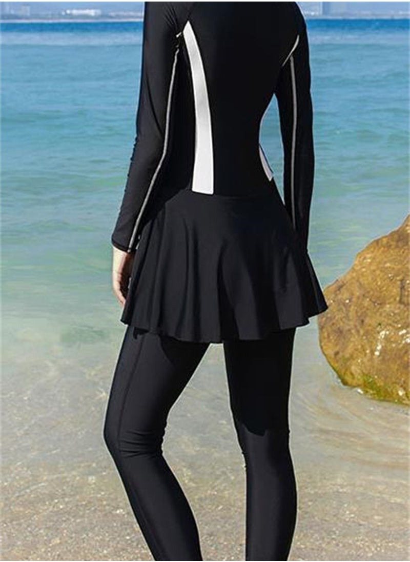 Generic - Full body sun protection swimsuit women's one-piece long-sleeved trousers slimming swimsuit set - Image 1