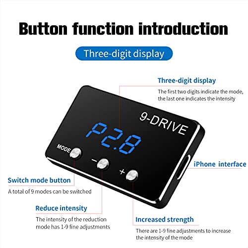 Qagea Throttle Response Controller 9 Drive Modes Smart Electronic Racing Accelerator Compatible with Ford F150 F250 Raptor Fusion Focus Grand Mondeo Ranger Transit Mazda 5 6 BT-50 CX-9 - Image 3