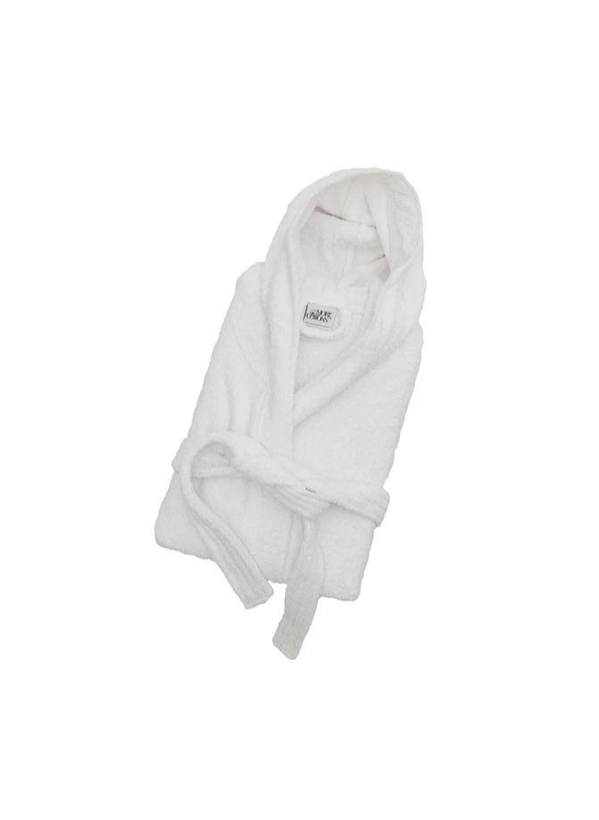Generic White Plain Bathrobe 100% Cotton 500 GSM (Large)  - Image 2