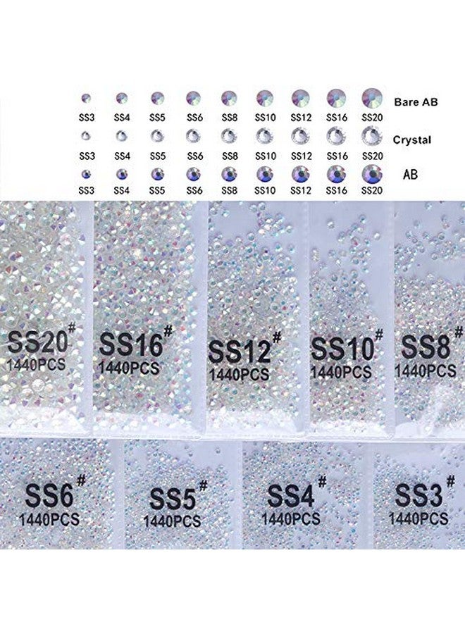 PrettyG 2880Pcs Ss10 Nail Crystals Ab Coating Nail Art Sparkly Round Flatback Rhinestones Nonselfadhesive Abs10 - Image 2