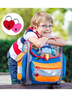 Y&D 7 Piece Small Padlock Mini Lock Alloy Heart Shaped with Key Suitcase Locker Decorative Diary Love for Box Luggage (Multi Color)  - Image 2
