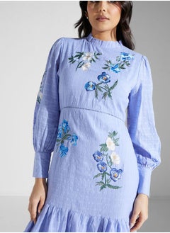Hope & Ivy Embroidered Puff Sleeve Dress  - Image 3