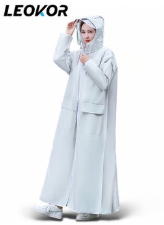 LEOKOR Raincoat Portable EVA Rain,Waterproof Rain Coat with Hood,Coats Reusable Rain Poncho with Hood and Sleeves,For Men and Women  - Image 1