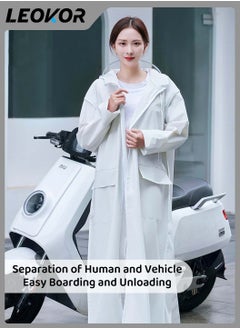 LEOKOR Raincoat Portable EVA Rain,Waterproof Rain Coat with Hood,Coats Reusable Rain Poncho with Hood and Sleeves,For Men and Women  - Image 4