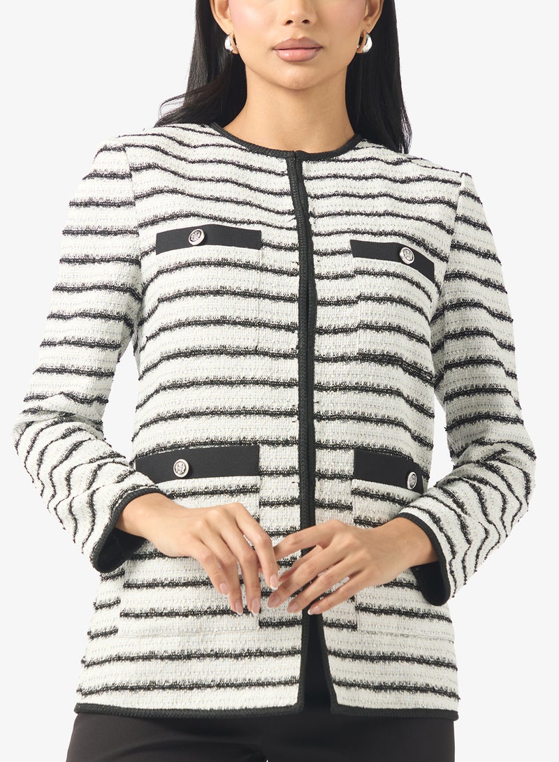 ELLA Stripped Boucle Waistcoat - Image 3