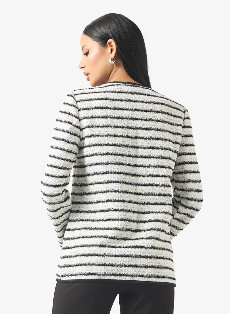 ELLA Stripped Boucle Waistcoat