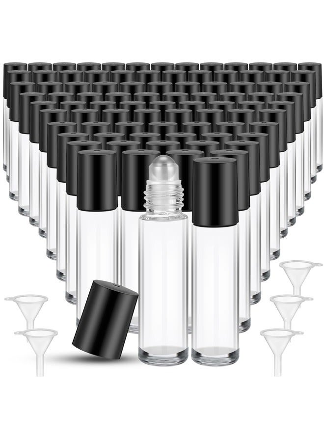 Sumind 150 Pcs Essential Oil Roller Bottles 10 ml Glass Roller Bottles with Stainless Steel Roller Balls Empty Bottles Leak Proof Roll on Bottles with 5 Funnel for Travel Perfume Essential Oil (Clear) - Image 1