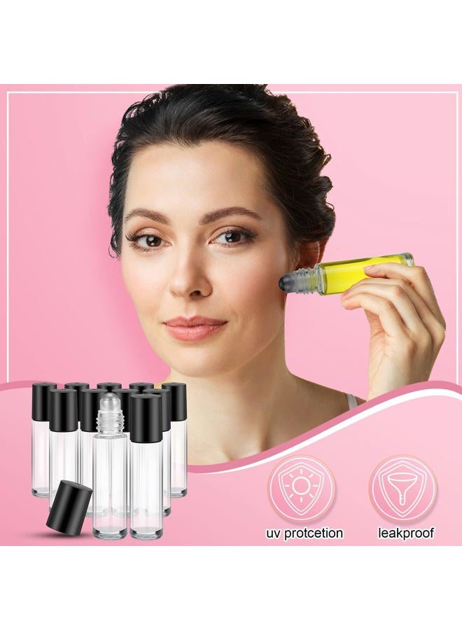 Sumind 150 Pcs Essential Oil Roller Bottles 10 ml Glass Roller Bottles with Stainless Steel Roller Balls Empty Bottles Leak Proof Roll on Bottles with 5 Funnel for Travel Perfume Essential Oil (Clear) - Image 4