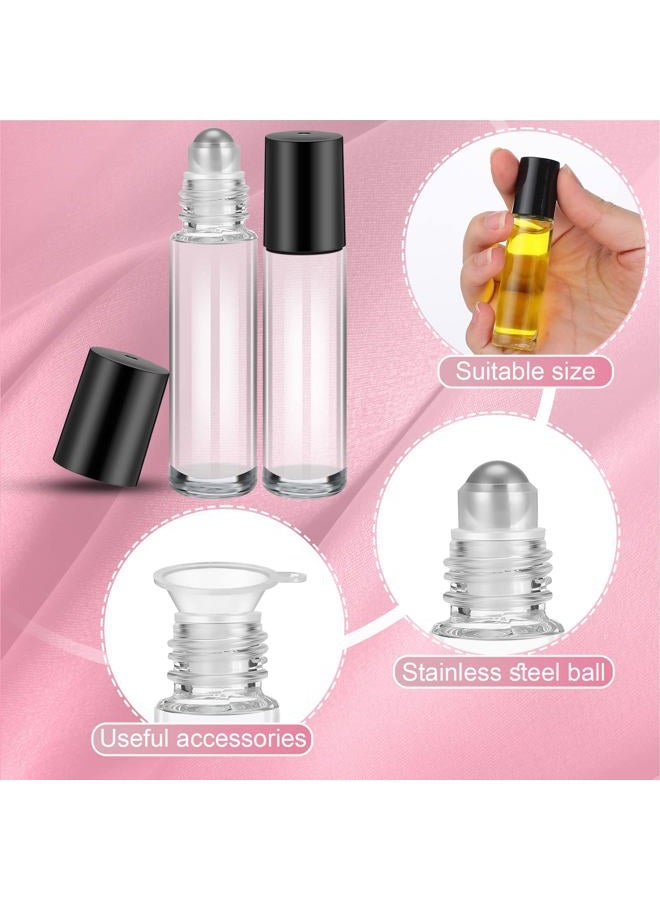 Sumind 150 Pcs Essential Oil Roller Bottles 10 ml Glass Roller Bottles with Stainless Steel Roller Balls Empty Bottles Leak Proof Roll on Bottles with 5 Funnel for Travel Perfume Essential Oil (Clear) - Image 3