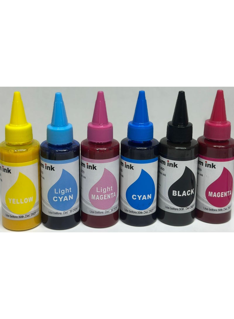 Sublimation Ink 6-Color Set for Epson L800 Printer – 100ml - Image 1