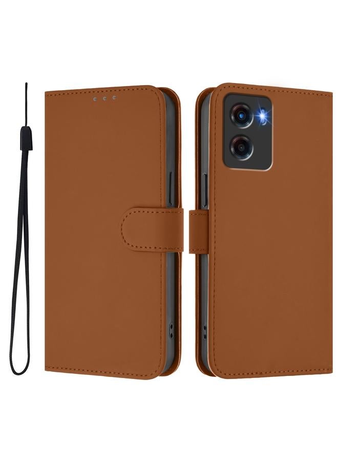 اس-توب جراب لهاتف Motorola Moto G05 مصنوع من الجلد بلون سادة مع حبل تعليق - Image 2