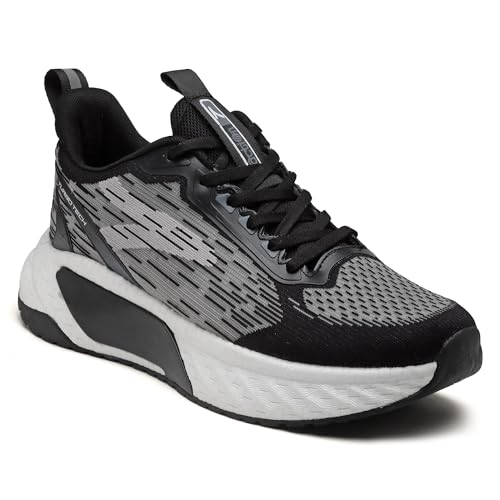 Action | Athleo | TURBO-501 | Men's | Lace-Up | Running | Shoes | Trendy | Lightweight | Comfortable | Durable | Sports | Shoes Black - Image 1