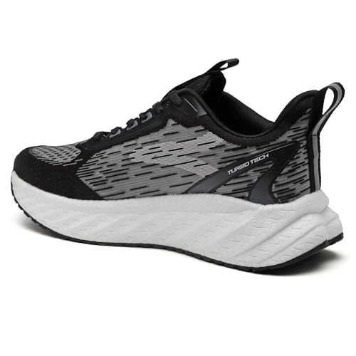 Action | Athleo | TURBO-501 | Men's | Lace-Up | Running | Shoes | Trendy | Lightweight | Comfortable | Durable | Sports | Shoes Black - Image 4